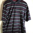 Striped White and Red Chaps Golf Polo Men's Large Short Sleeve Mercerized Cotton