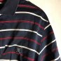 Striped White and Red Chaps Golf Polo Men's Large Short Sleeve Mercerized Cotton