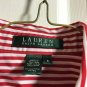 Lauren Ralph Lauren Red Striped Button-Front Blouse Top Shirt: Womens Size 10
