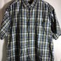 Checkered Yellow and Blue Men's Polo XL Nautica Jeans Company Short Sleeve