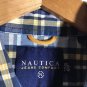 Checkered Yellow and Blue Men's Polo XL Nautica Jeans Company Short Sleeve