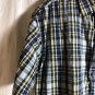 Checkered Yellow and Blue Men's Polo XL Nautica Jeans Company Short Sleeve