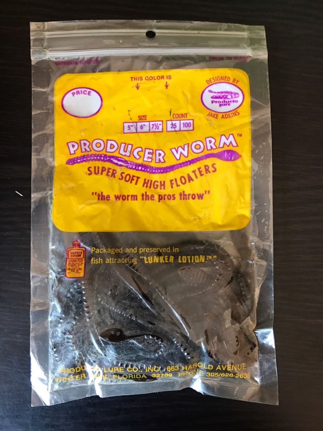Producer Worms 25 Plastic Worm Packages Different colors
