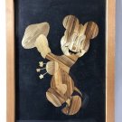 Mickey Mouse Picture Made with Wood Black Background Vertical 14 1/4''