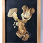 Mickey Mouse Picture Made with Wood Black Background Vertical 14 1/4''