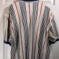 Dockers Vintage XL Short Sleeve Striped Blue and Pink Button Front