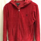 Lauren Ralph Lauren Womens Large Red Hooded Jacket Green Tag 80% Cotton 20% Poly