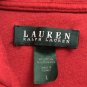 Lauren Ralph Lauren Womens Large Red Hooded Jacket Green Tag 80% Cotton 20% Poly