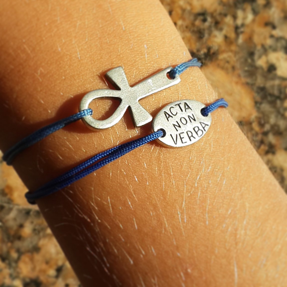 Ankh bracelet, sterling silver