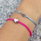 Wing bracelet, Sterling Silver, Inspirational, Cord Bracelet, Wing Charm