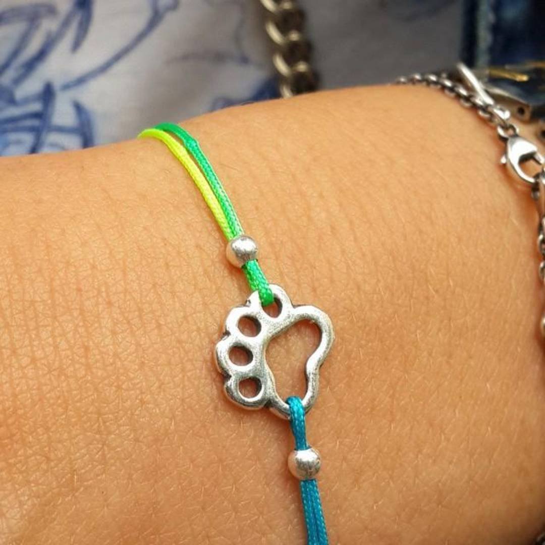 Dog paw bracelet, sterling silver
