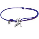 Athlete cord bracelet, sterling silver