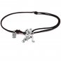 Athlete cord bracelet, sterling silver