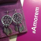 Dreamcatcher earring, sterling silver