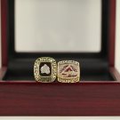 1996 2001 COLORADO AVALANCHE CHAMPIONSHIP RING 2 RINGS SET WITH BOX