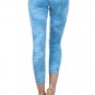 Blue Two Tone Stretchy Semi-Sheer Shredded Leggings