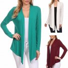 Asymmetrical Fly Away Open Front Warm Cardigan Long Sleeve Knit Sweater