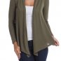 Asymmetrical Fly Away Open Front Warm Cardigan Long Sleeve Knit Sweater