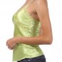 Crinkled Spaghetti Strap Beaded Tank Top
