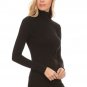 Basic Casual Long Sleeve Fitted Cotton Knit Turtleneck Top
