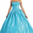 Rhinestone Quinceanera Ball Gown Strapless Corset Pageant Dress