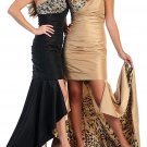 Satin Leopard Print Asymmetric Ruched Dress Rhinestone Sweetheart Strapless Prom