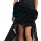 Sweetheart Strapless Asymmetrical Rhinestone Beaded Satin Leopard Dress