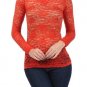 New Lace Burnt Through Fitted Top Long Sleeve Sheer Burnout T-Shirt