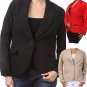 New Woman's Plus Size Single Button Blazer Trendy Work Jacket Fashion Central