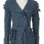 NWT Wool & Cotton Blend Winter Sweater Jacket with Faux Fur Trim Pockets