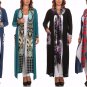 Long Sleeve Full Length Open Knit Cardigan w/ contrast Attached Scarf & Pocket