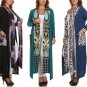 Long Sleeve Full Length Open Knit Cardigan w/ contrast Attached Scarf & Pocket