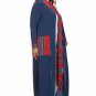 Long Sleeve Full Length Open Knit Cardigan w/ contrast Attached Scarf & Pocket