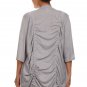 Plus Size 3/4 Sleeve Fly Away Open Front Drape Cardigan with Ruched Back