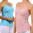 New Fully Lined Beaded Tank Cami Embellished V-Neck Top Fashion Central