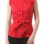 100% Cotton Belted Top High Collared Shirt