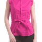 100% Cotton Belted Top High Collared Shirt