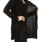 Wool Blend Cable Knit Collared Cardigan Button Down Vented Sweater Coat
