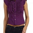 Professional Button Down Shirt Cotton Ruffle Top Fashion Central