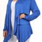 Woman's Plus Size Sharkbite Tiered Cardigan Open Front Draped Top