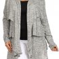 Woman's Plus Size Sharkbite Tiered Cardigan Open Front Draped Top