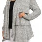 Woman's Plus Size Sharkbite Tiered Cardigan Open Front Draped Top