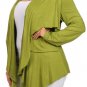 Woman's Plus Size Sharkbite Tiered Cardigan Open Front Draped Top