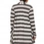 Woman's Striped Drape Cardigan Open Front Knit Sweater