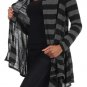 Woman's Striped Drape Cardigan Open Front Knit Sweater