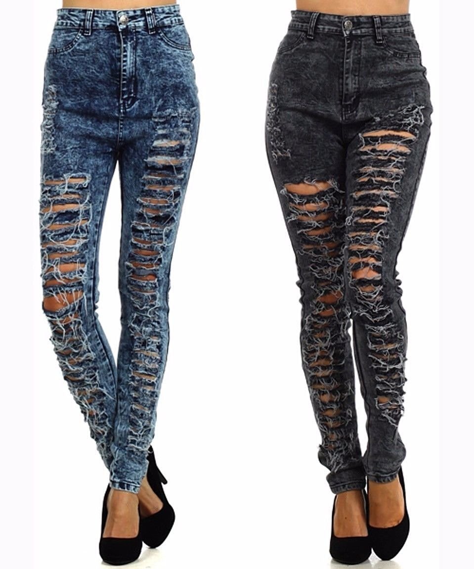 high-waist-distressed-acid-wash-cotton-shredded-jeans