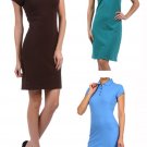 Cotton Blend Short Sleeve Knee Length Polo Dress Fashion Central