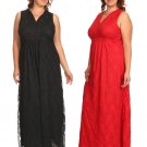 $120 Retail Lace Long Maxi Dress w/ Waist Tie Fashion Central $32 Sale