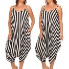 $120 Retail Striped Harlem Style Sleeveless Spaghetti Strap Jumper