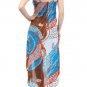 Silk Blend High Low Asymmetrical Hem Chain Printed Dress with Beaded Halter